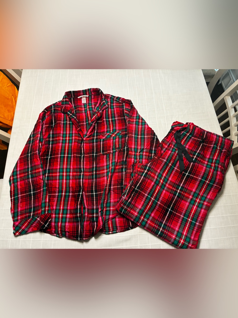 Victoria's Secret Red & Green Plaid Women's Pajama Set